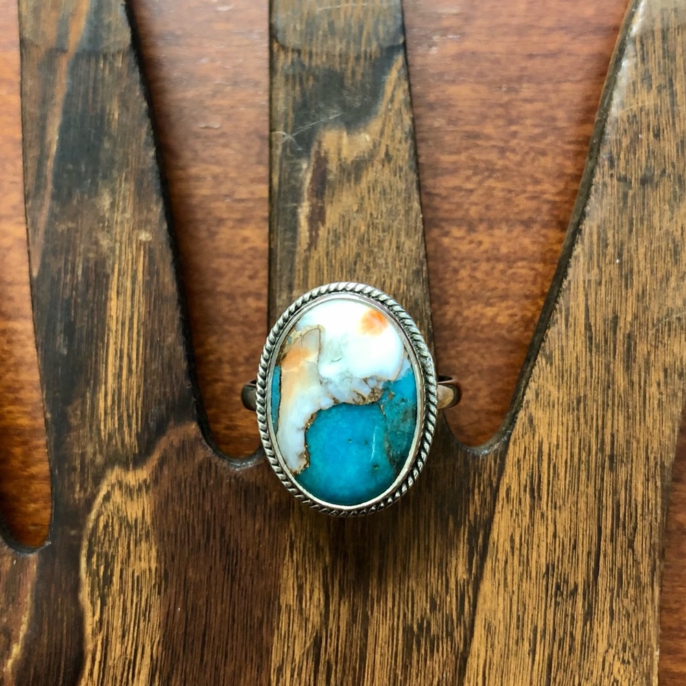 Sterling Silver Ring 925 Turquoise Stone Boho